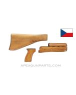 VZ-58 Furniture Set, Buttstock, Upper & Lower Handguard with Pistol Grip, Wood with No Metal Parts *Good*