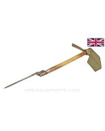 British Pick Axe / Shovel Entrenching Tool, Complete, w/ #4 spike bayonet *Good*