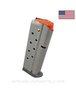 Colt 1911 Magazine, 9rd, .38 Super W / Removeable Rubber Pad and Orange Follower *NEW*