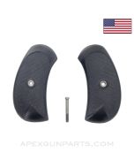 Webley MKII/MKIII/MKIV/MKV Grip Set, w/ Screw, Black Plastic, .455, *New Manufactured*