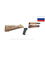 Russian AK-74 Furniture Set, Laminate Wood, w/ Gas Tube & Polymer Plum Pistol Grip, *Very Good* ONE-OFF