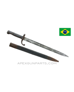 Brazilian 1908 / 34 Mauser Sword Bayonet & Scabbard, 14-7/8" Blade *Good* 