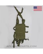 AN/PRC-10 Field Radio Carrying Harnessm ST-120 A/PR, OD Green Canvas *Good*