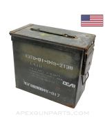 US M206 Countermeasure Flare Can, Steel, Green, 12"x5.375"x10.25", .50 Cal Can *Good*