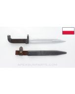 Polish Type 1 / 1st Pattern AK-47 Bayonet, 1958 Dated, w/ 1970 Scabbard, Circle 11, Brown Bakelite, *Very Good*