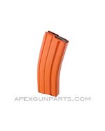 AR-15 / M16 30rd Magazine, Aluminum, Magpul Follower, Orange, 5.56 NATO, *NEW*