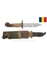 Romanian AKM Type 1 Bayonet, w/ Scabbard & Nylon Frog *Fair* 