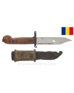 Romanian AKM Type 1 Bayonet, w/ Scabbard & Rubber Insulator *Fair / As-Is*