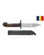 Romanian AKM Type 1 Bayonet, w/ Scabbard *Good* 