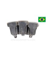 Brazilian Mauser Rifle Pouch, 3-Pocket, Black Leather *Good*