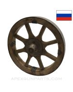 Russian 1910 Maxim Sokolov Mount Wheel Assembly, No Paint, Wood & Steel *Good* 