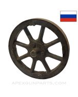Russian 1910 Maxim Sokolov Mount Wheel Assembly, Wood & Steel *Good* 