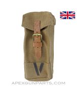 British Vickers MG P37 Gunners Accessory Pouch, Khaki Canvas, "V" Marked *Excellent*