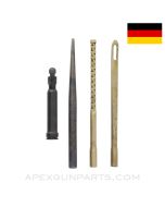 German 8mm Broken Shell Extractor, w/ Cleaning Jags & Punch, *Good*