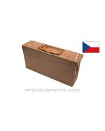 Israeli Marked Machine Gun Ammo Can, Steel w/Carry Handle, Brown Painted, 7.92 *Very Good* 