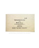 MG-13 Instructions for Use Book, Translated & Reprint of the Original, 1933, Paperback *NEW*