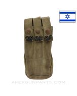 MP5 / MP2 UZI Magazine Pouch, 3-Cell, 9mm, Canvas, Israeli, *Good*