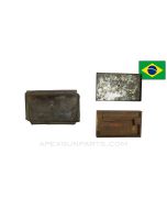 Brazilian Madsen LMG Gunner's Kit "A" Carry Case & Wood Insert, Leather *Fair*