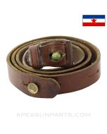 Yugoslavian K98 / M48 Mauser Rifle Sling w/Keeper / Stopper, Dark Brown Leather *Good* 
