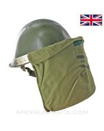 British Mk IV "Turtle Shell" Steel Helmet, w/ Riot Visor Mount and MK 5 Liner *Good*
