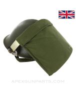 British Mk IV "Turtle Shell" Steel Helmet, w/ Riot Visor *Good*