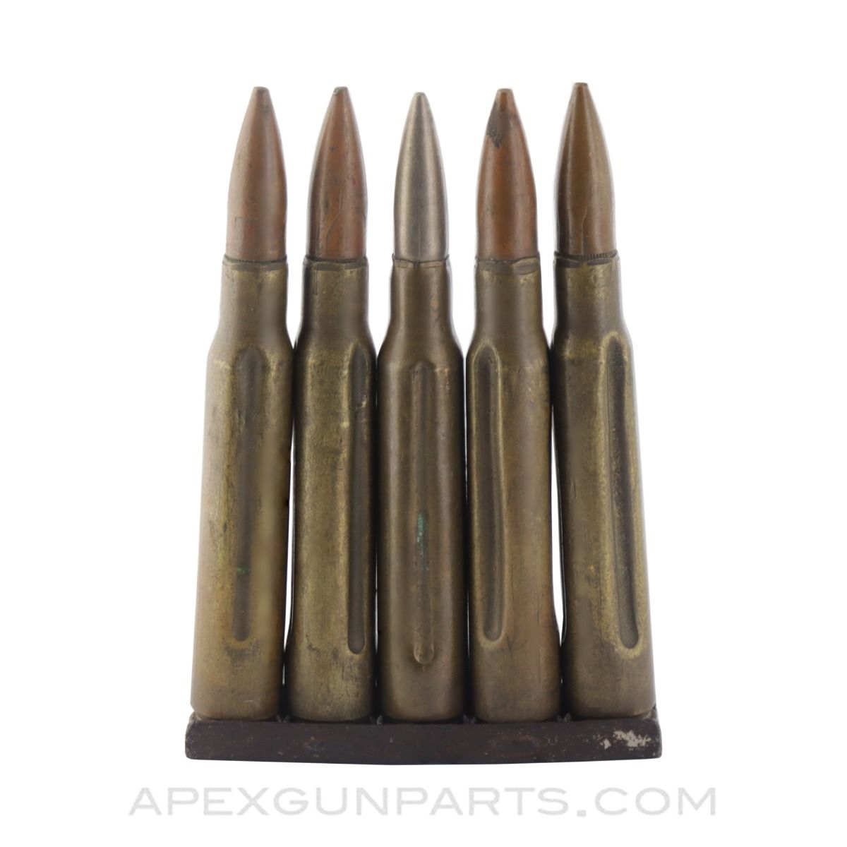 5) Pack Dummy Rounds with (1) Stripper Clip, .30-06, Rusty, *Good*