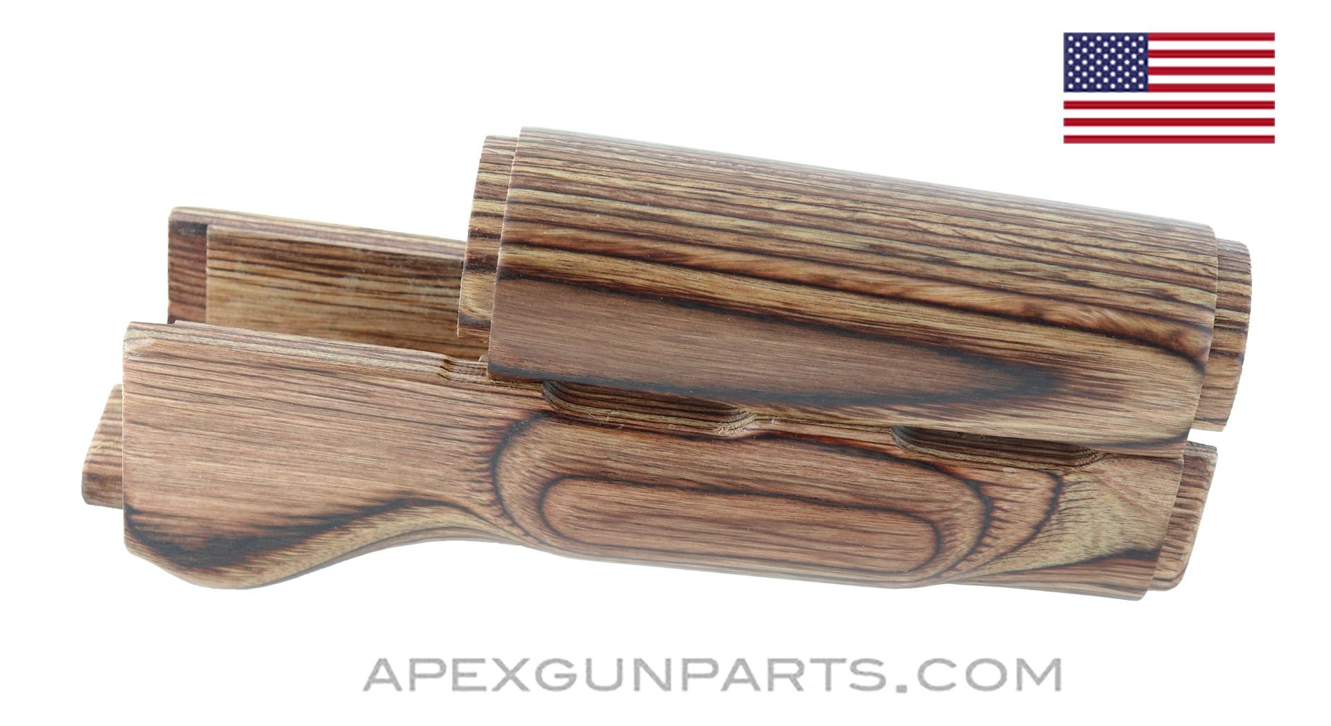 AK用木製パーツ等 AK Hand Guard Set (Upper & Lower), Brown, Laminated *NOS*