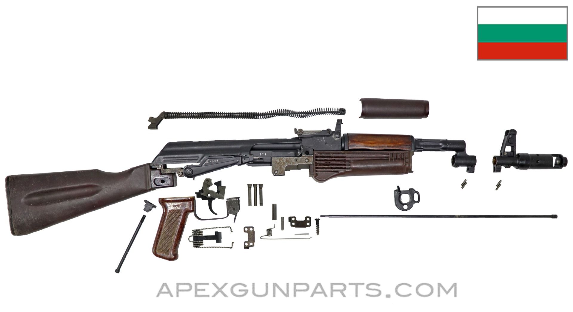 Bulgarian AK-74 Parts Kit, Plum Polymer Furniture, Mixed Russian