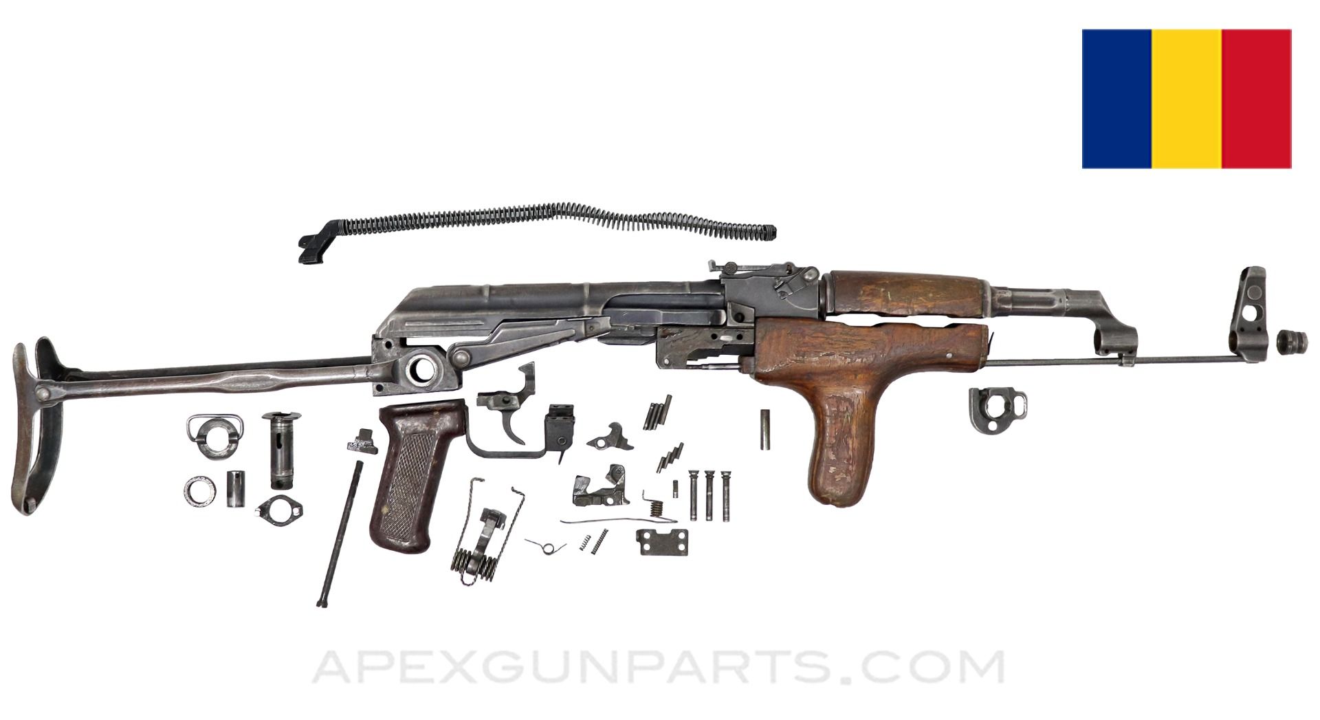 AK出品 Romanian M65 AK-47 Underfolder Parts Kit, Reverse Wood Foregrip