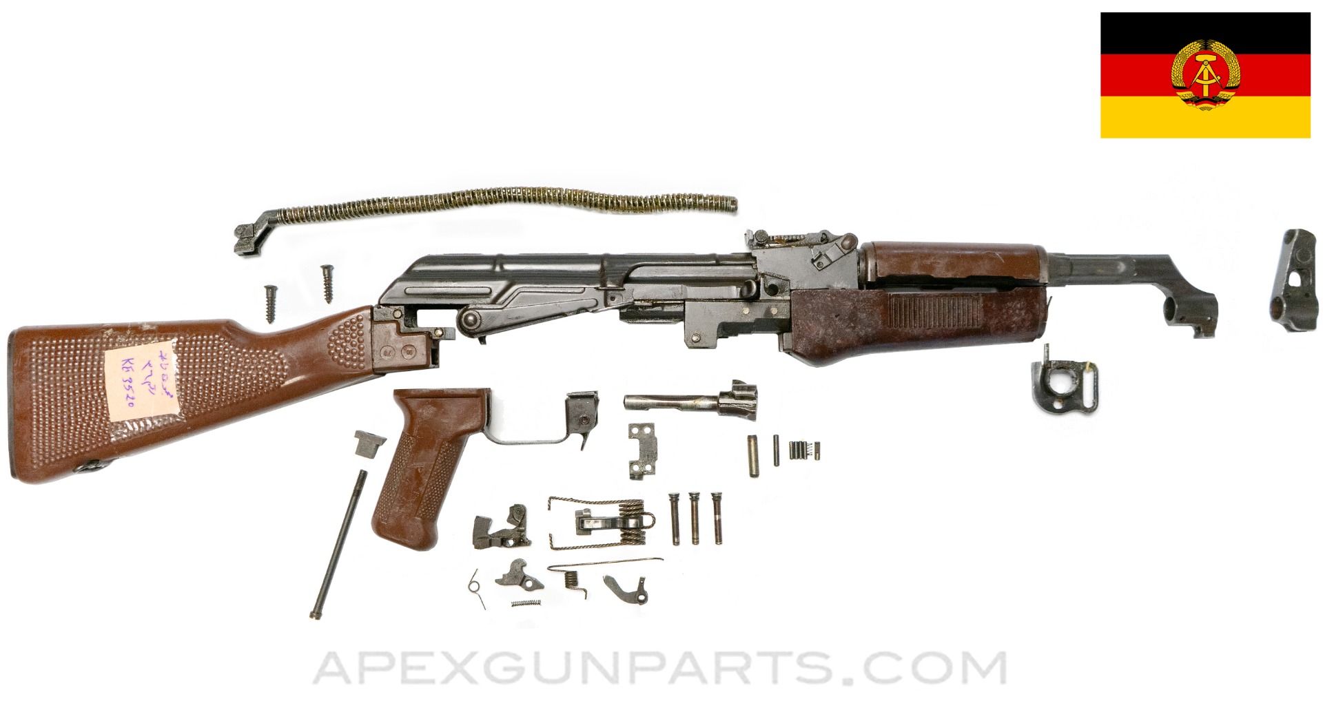 East German DDR AK-47 MPi-KM Parts Kit, w/ Pebble Stock, Matching