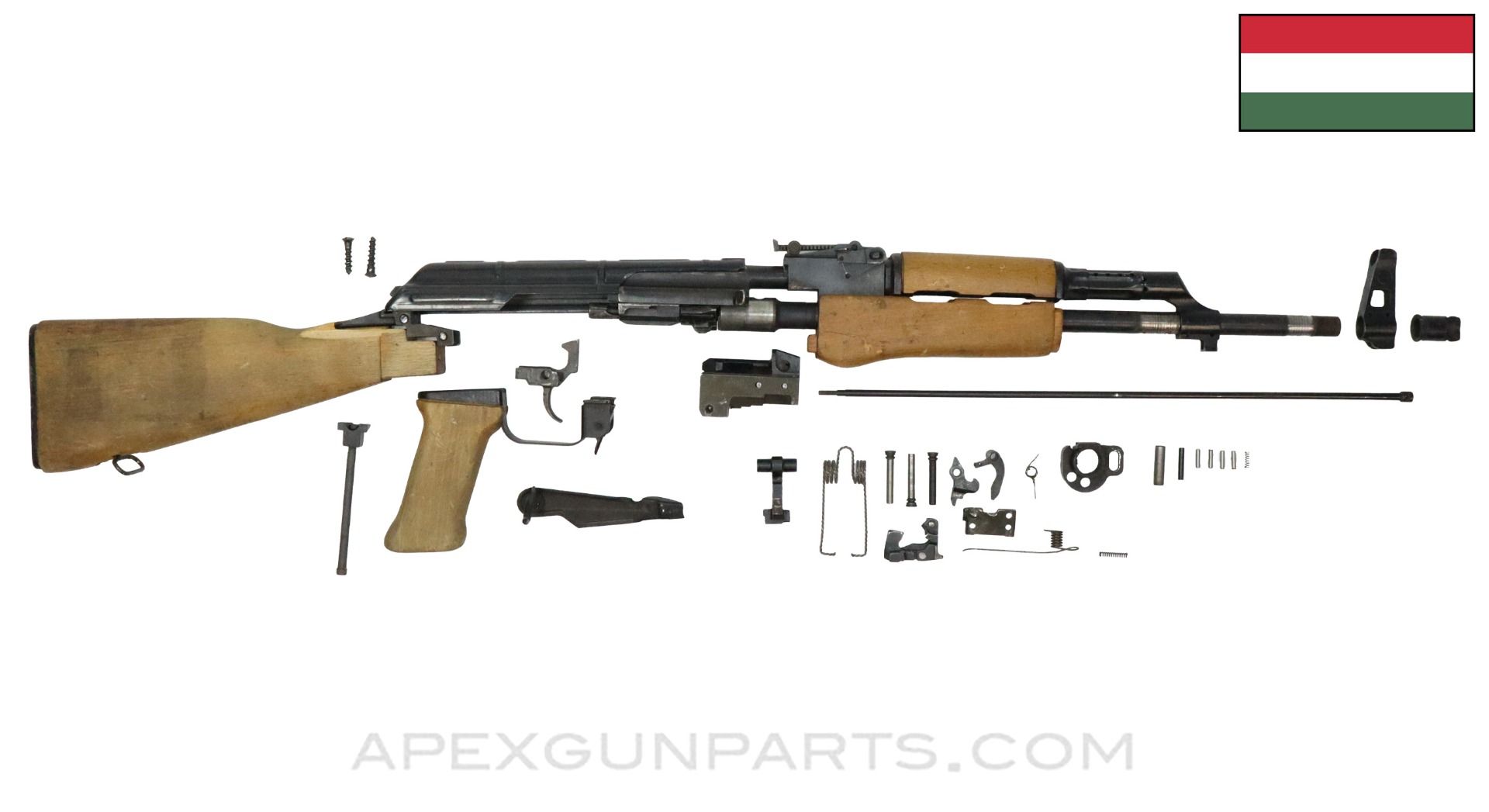 Hungarian AK-63F Fixed Stock Parts Kit, w/ Original 16.25