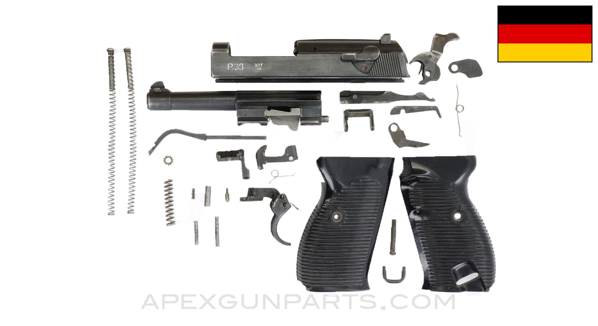 Walther P38-K 9mm ガスガン 用パーツ フレーム完品 German P38 Parts Kit, 4.75