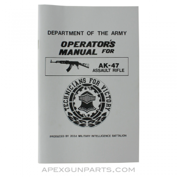 AK-47 Operator's Manual, USGI, Paperback, *NEW*