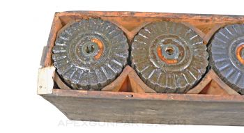 1914 Lewis Gun Pan / Drum Transit / Storage Wood Crate Filled w/50 Pan Drum Magazines, 47rd 303BR. *Good* 