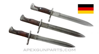 German Mauser Bayonet, Waffenbrik 98/05 NA, 1935 Pattern, Turkish Import, Shortened Hilt, Shortened Blade, *Fair*