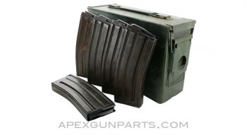 CETME Model L / AR-15 Support Pack! (1) .30 Cal. Ammo Can, (5) 30rd CETME Model L / AR-15 Steel Magazines, 5.56x45 NATO 