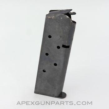 Colt 1911 Magazine, 7rd, Blued, Factory, Rounded Follower, .45 Auto *Good*