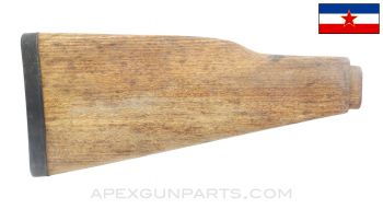 Yugoslavian M70 AK47 Butt Stock Elm Wood, has Water Spots / Stained, w/ Butt Pad *Unused*