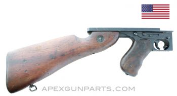 Thompson M1A1 Lower Receiver Assembly, w/ Butt & Grip, Savage, Full-Auto, Blued, .45 ACP *Good* 