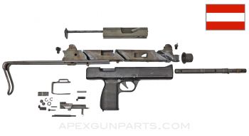 Steyr MPI-69 Parts Kit, Retracting Stock, w/ Drilled Demill Barrel, Torch Cut Receiver, 9x19 *Very Good* 