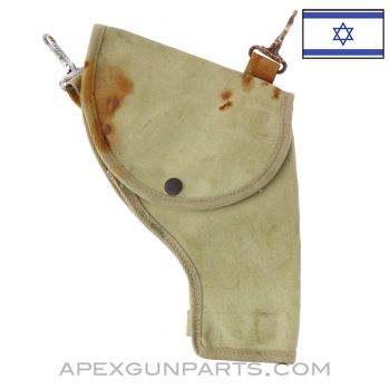 Israeli Flare Gun Holster Green/Khaki Canvas, Heavy Wear *Fair*