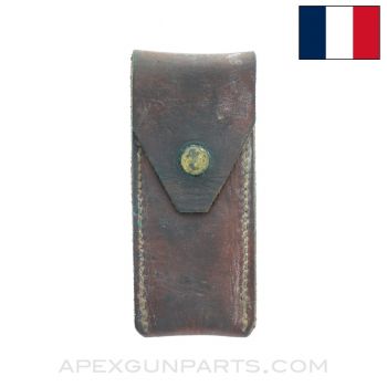 French Folding Knife Pouch, Leather, Surplus *Fair*