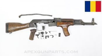 Romanian M63 AKM Parts Kit, w/ Original Populated Barrel, Fixed Stock, "G" Marked, 7.62x39, *Good*