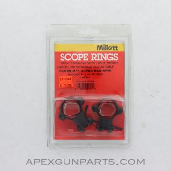 Millett Scope Rings, Ruger M77, Black *NEW*