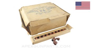 Vickers Machine Gun M1915 Metallic Belt Links, .30cal, Box Of 250 *NOS Links, Cardboard Outer Box is FAIR* 