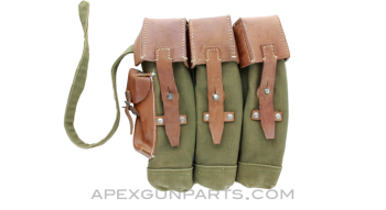 MP-44 Magazine Pouch, Right Side, Reproduction, Green Canvas *Good* 