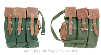 MP-44 Magazine Pouch Set, Left and Right, Reproduction, Green Canvas *Good* 