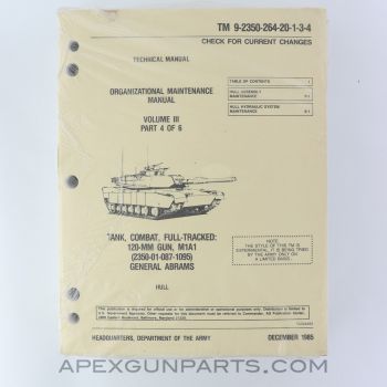 M1A1 Abrams Tank Hull Organizational Maintenance Manual, Paperback, Volume 3 Part 4 of 6