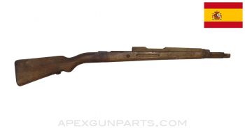 Spanish M43 Mauser Stock Set, 38", No Barrel Band Spring & Bayonet Lug, Cracked *Good*