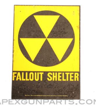 Civil Defense Fallout Shelter Sign, Steel 1960’s Era, FS2 *Weathered* 